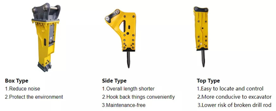 Ekskawator Gorąca sprzedaż 35mm średnica Chisel Breaker Hammer 1T Mini Ekskawator Hydraulic Rock Breaker