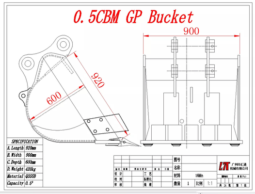 Huitong Mini Excavator GP wiadro Bobcat wiadro dostosowane 3-5Ton Excavator Standardowy wiadro fabrycznie wysokiej jakości na sprzedaż