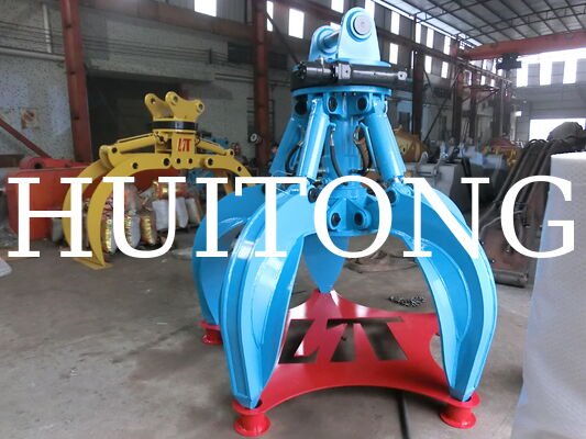 HUITONG Hydraulic Rotating Orange Peel Grab for 12ton Excavators Scrap Metal Recycling and Industrial Waste Handling