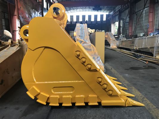 Ciężki wytrzymałość zęby koparki Rock Bucket żółty/czarny Nowy Q355