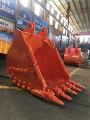 Ciężki wytrzymałość zęby koparki Rock Bucket żółty/czarny Nowy Q355