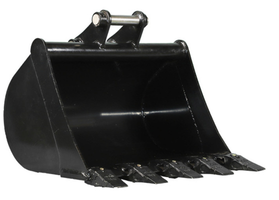 Ciężki czarno-żółty wiadro do koparki o pojemności 0,25-1,4 cm3 i masie 220-1150 kg