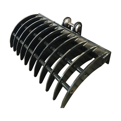 Black/Green Excavation Brush Rake with Sharp Tines - Standard Shape