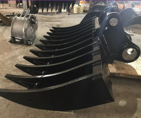 Niestandardowy 3 10 Ton Excavator Root Rake Bucket Grapple Rake Dla Mini Excavator Attachments